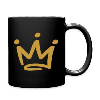 Couronne d’or peinte à la main, roi, princesse - Mug uni - noir - Droite