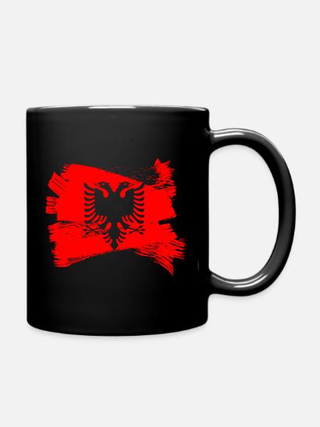 Albanische Flagge - Tasse einfarbig - Schwarz
