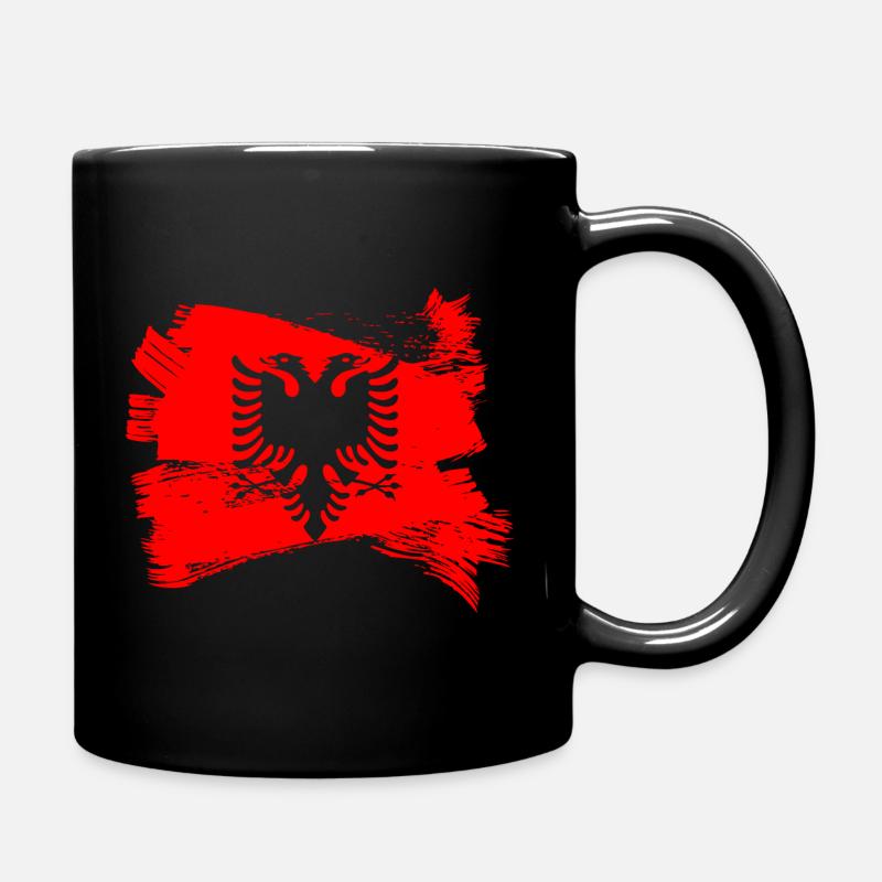 Albanische Flagge - Tasse einfarbig - Schwarz