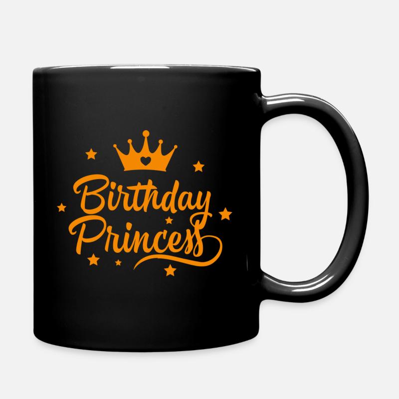 Birthday Princess with Crown Happy Birthday - Mug uni - noir