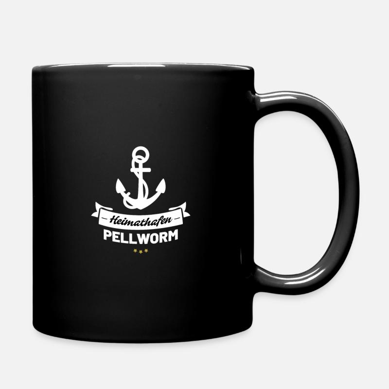 Heimathafen Pellworm - Tasse einfarbig - Schwarz
