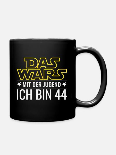 44. Geburtstag Das Wars Mit der Jugend Ich bin 44 - Tasse einfarbig - Schwarz