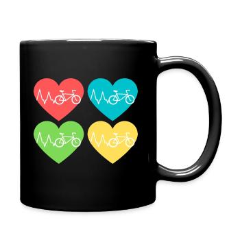 Fahrradfahren Liebevoll - Tasse einfarbig - Schwarz - Rechts