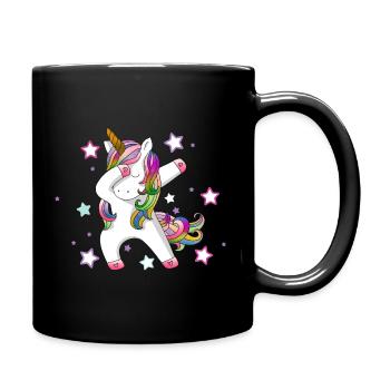 Dabbing Unicorn - Full Colour Mug - black - Right