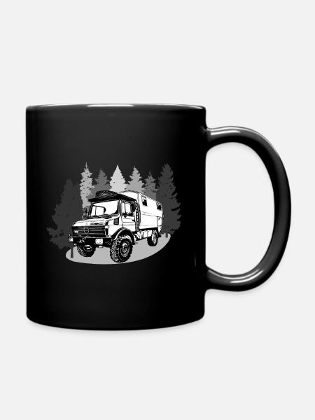 Camping - Unimog - Adventure - Oldtimer - Tasse einfarbig - Schwarz