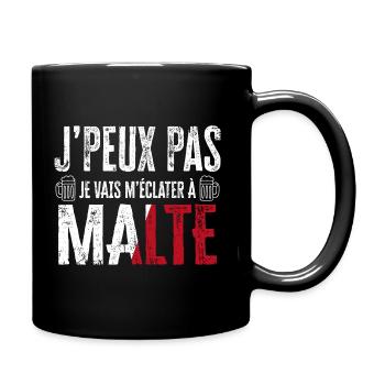 Je peux pas je vais m'éclater à Malte humour Malta - Mug uni - noir - Droite