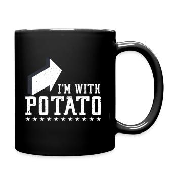 Funny I'm With A Potato - Tasse einfarbig - Schwarz - Rechts