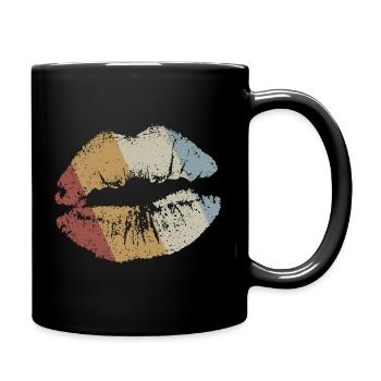 Lippen Retro Style Vintage - Tasse einfarbig - Schwarz - Rechts