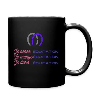 équitation - Mug uni - noir - Droite