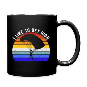 Fallschirmspringer - I Like To Get High I - Tasse einfarbig - Schwarz - Rechts