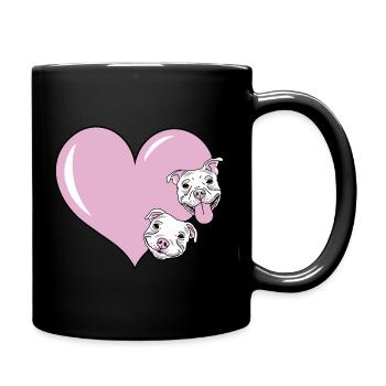 Dog with heart for dog lovers as a gift idea - Full Colour Mug - black - Right