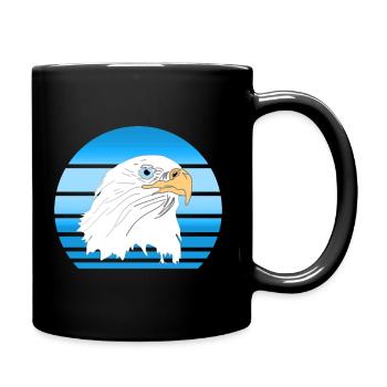 Sun Bird Speed Eagle Freedom 80s Retro Blue - Full Colour Mug - black - Right