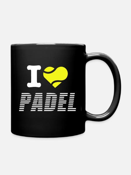 I LOVE PADEL - Padel Liebesgeschenk - Tasse einfarbig - Schwarz