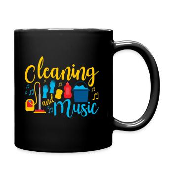 Housekeeping Cleaning And Music - Tasse einfarbig - Schwarz - Rechts