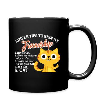 Katze Lustiger Spruch Katzen Sprüche Lustig - Tasse einfarbig - Schwarz - Rechts