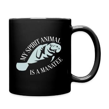 Ich liebe Manatee, Dugongs - Tasse einfarbig - Schwarz - Rechts