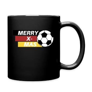 Frohe Weihnachten und auf die Weltmeisterschaft! - Tasse einfarbig - Schwarz - Rechts