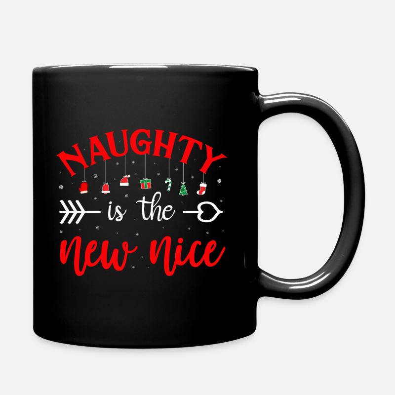 Naughty Is The New Nice - Lustiger Xmas Spruch - Tasse einfarbig - Schwarz