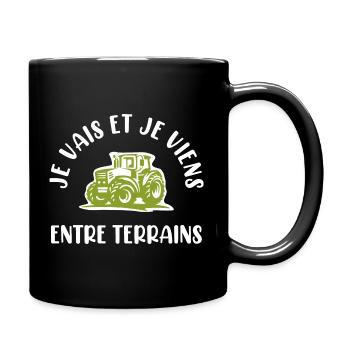 Je vais et je viens en terrains - Mug uni - noir - Droite