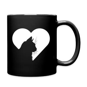 Cœur de chat - Mug uni - noir - Droite