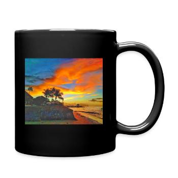 tropisch - Tasse einfarbig - Schwarz - Rechts