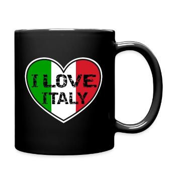 I LOVE ITALY Ich liebe Italien - Tasse einfarbig - Schwarz - Rechts