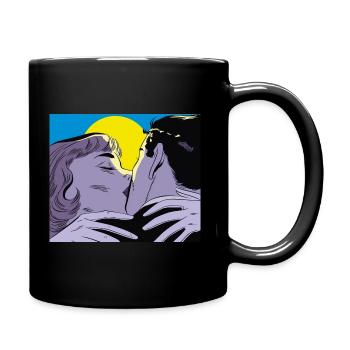Un baiser sous la lune - Mug uni - noir - Droite