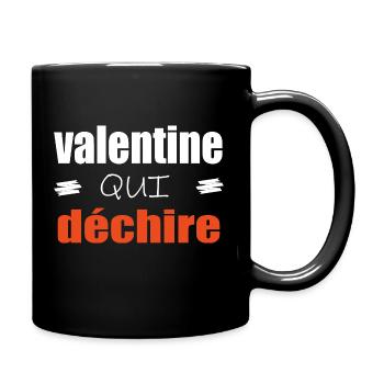 Valentine Qui Déchire Couple Saint Valentin Humour - Mug uni - noir - Droite