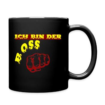 Ich bin der Boss - Tasse einfarbig - Schwarz - Rechts