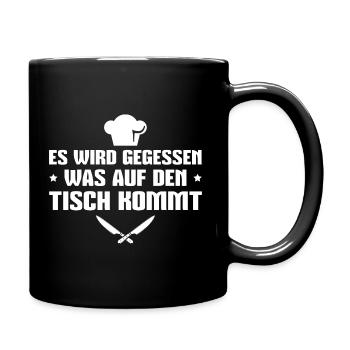 Kochen Kochmütze Gastronomie Küchenchef Koch - Tasse einfarbig - Schwarz - Rechts