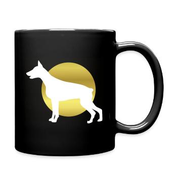 Dobermann - Tasse einfarbig - Schwarz - Rechts