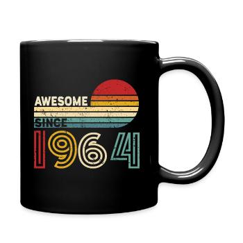 1964 Geschenk Geburtstag Jahrgang Spruch - Tasse einfarbig - Schwarz - Rechts