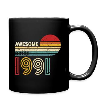 1991 Cadeau Anniversaire vintage Spruch - Mug uni - noir - Droite