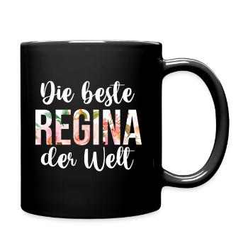Vorname Regina - Tasse einfarbig - Schwarz - Rechts