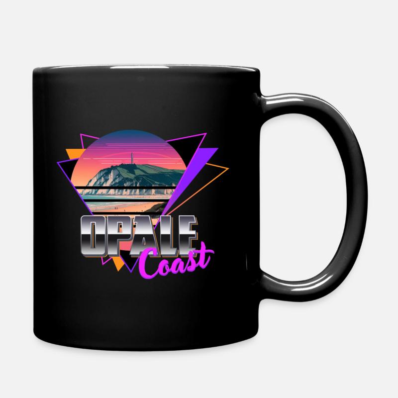 Opale coast retro sunset côte d'opale synth wave - Mug uni - noir