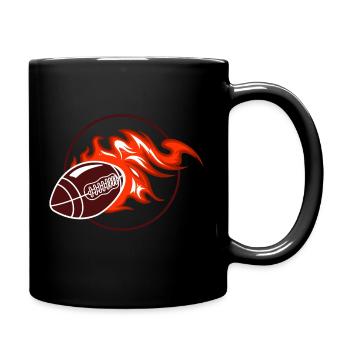 Dark Red American Football Design - Tasse einfarbig - Schwarz - Rechts