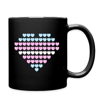 Transgender Heart Flag - Full Colour Mug - black - Right