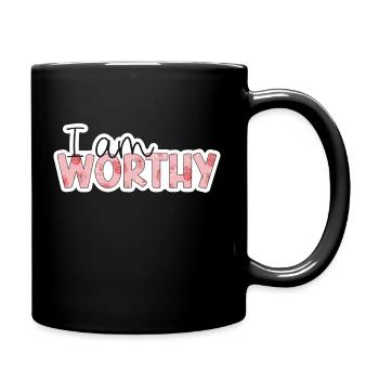 Positive Affirmation - i am worthy - Mug uni - noir - Droite