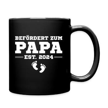 Eltern 2024 Schwangerschaft Werdender Papa - Tasse einfarbig - Schwarz - Rechts
