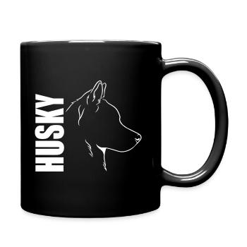 Husky Profile Dogs Dog Wilsigns - Full Colour Mug - black - Right