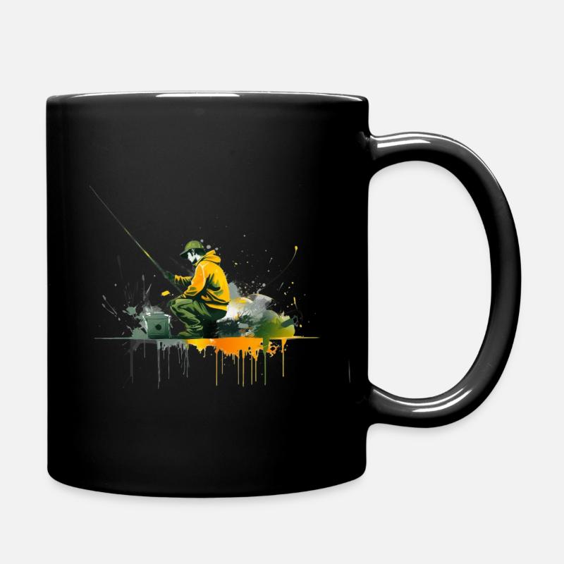 Angler Graffiti Design - Full Colour Mug - black