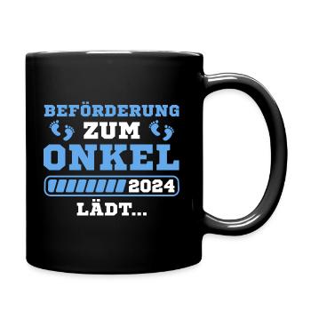 Beförderung zum Onkel 2024 Schwangerschaft - Tasse einfarbig - Schwarz - Rechts