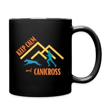 Ruhe bewahren und Canicross - Tasse einfarbig - Schwarz - Rechts