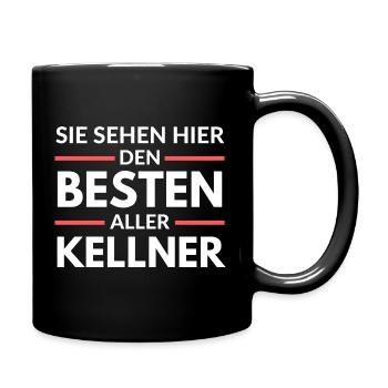 Sie sehen hier den Besten aller Kellner - Tasse einfarbig - Schwarz - Rechts
