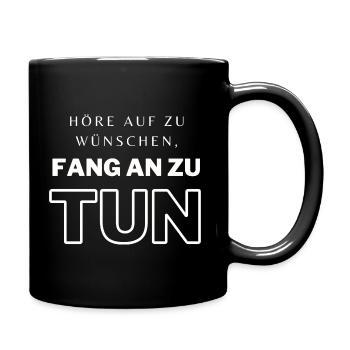 POSITIVE EINSTELLUNG MINDSET Motivation - Tasse einfarbig - Schwarz - Rechts