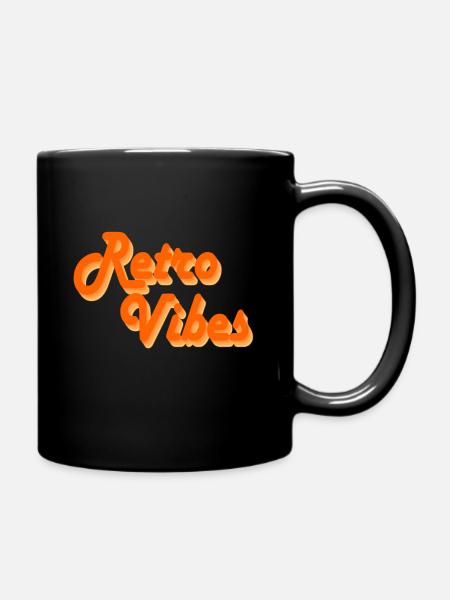 Retro-Vibes - Tasse einfarbig - Schwarz