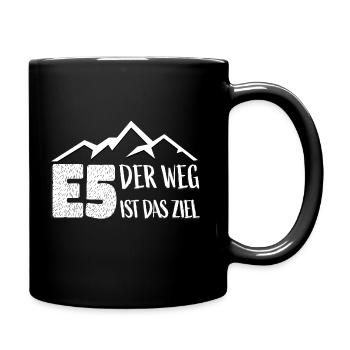 E5 Der Weg ist das Ziel Alpenüberquerung - Tasse einfarbig - Schwarz - Rechts