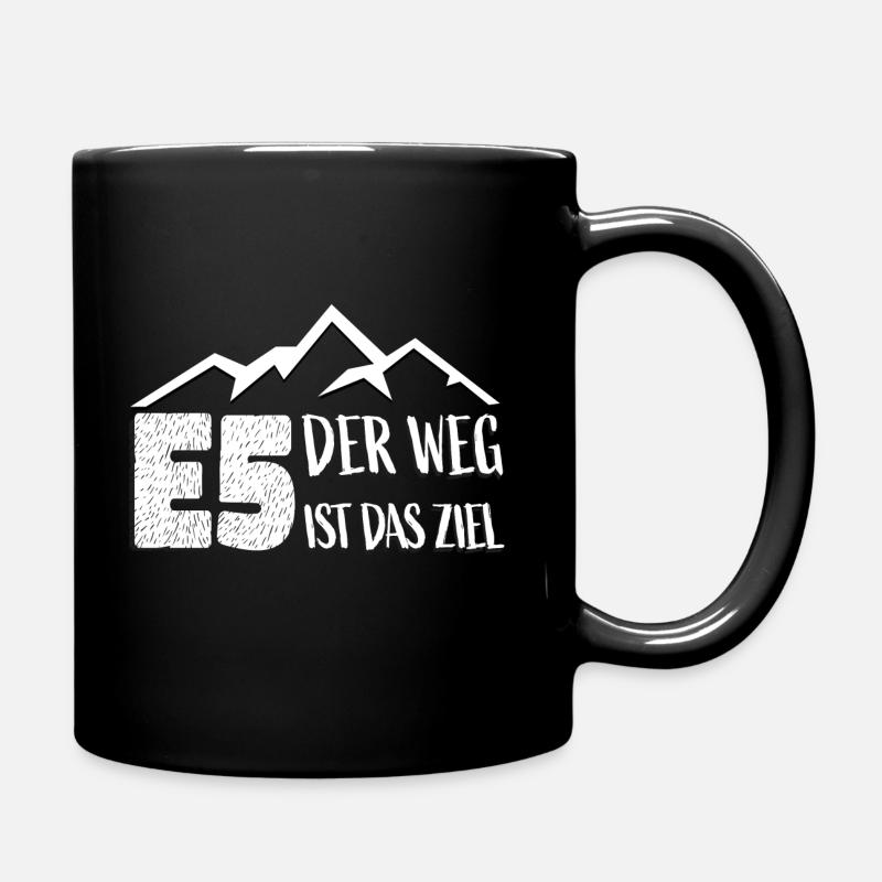 E5 Der Weg ist das Ziel Alpenüberquerung - Tasse einfarbig - Schwarz