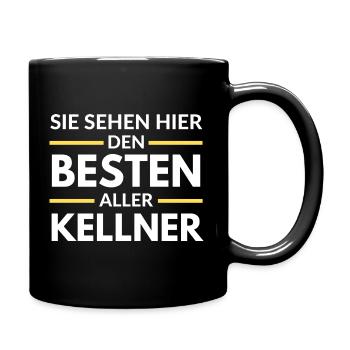 Sie sehen hier den Besten aller Kellner - Tasse einfarbig - Schwarz - Rechts