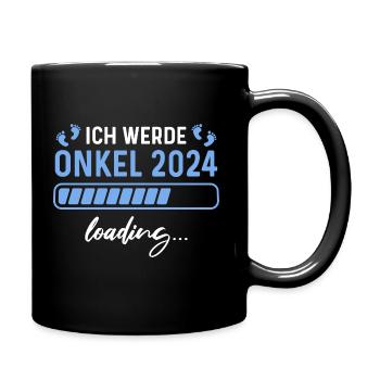 Ich werde Onkel 2024 Babyparty - Tasse einfarbig - Schwarz - Rechts